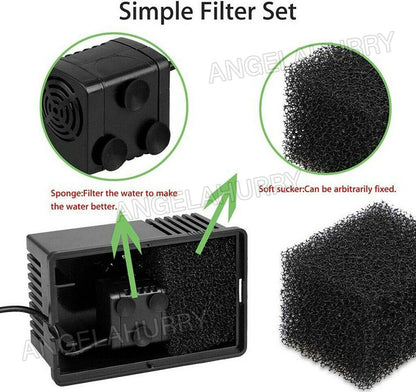 180L/H Solar Fountain Pump Kit Water Pump For Pool Pond Garden Sponge Filter NEW - Bright Tech Home