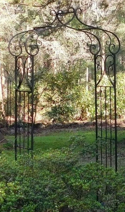 French Provincial Garden Arch Arbor Ornate Decor Iron Metal Antique Style - Bright Tech Home