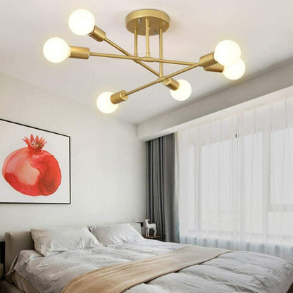 NEW Modern Brass 6 Heads LED Chandelier Pendant Lighting Creative Ceiling Lights - Bright Tech Home