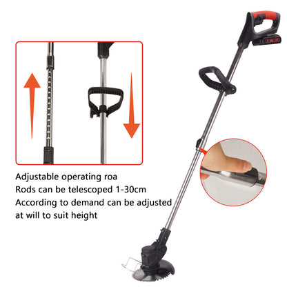 Cordless Grass Lawn Trimmer Roller Base Edge Brush Cutter Blade Whipper Snipper