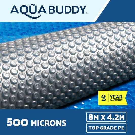 Aquabuddy Solar Swimming Pool Cover 500 Micron Outdoor Blanket 8M X 4.2M