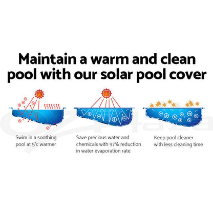 Aquabuddy Solar Swimming Pool Cover 500 Micron Outdoor Blanket 8M X 4.2M