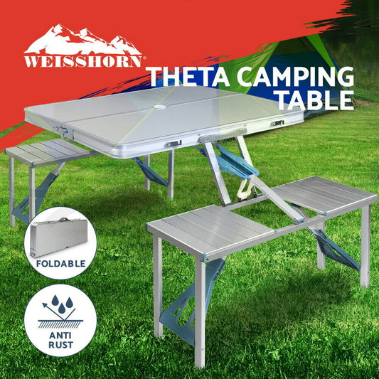 Weisshorn  Folding Camping Table and Chairs Set Portable Outdoor Picnic Beach BBQ