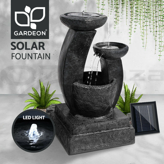 Gardeon Solar Water Fountain Features Outdoor Garden Cascading LED Light Indoor - Bright Tech Home