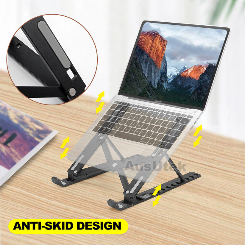 Ergonomic Portable Adjustable Laptop Stand Foldable Desktop Tripod Tray Holder - Bright Tech Home