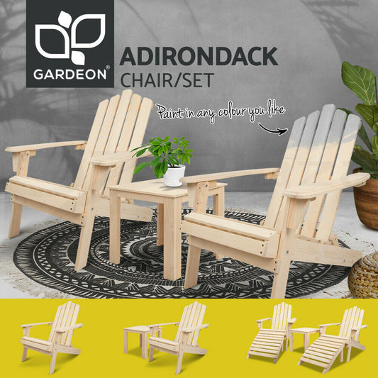 Gardeon Outdoor Furniture Chairs Table Lounge Setting Patio DIY Adirondack Chair - Bright Tech Home