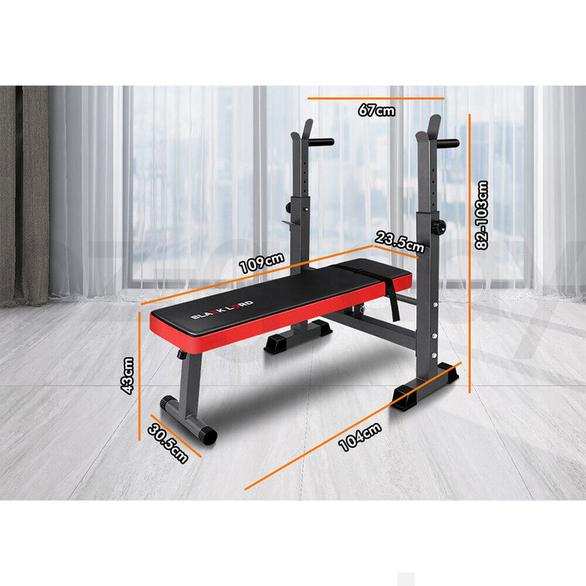 BLACK LORD Weight Bench Press Squat Rack Incline Fitness Home Gym Equipment - Bright Tech Home