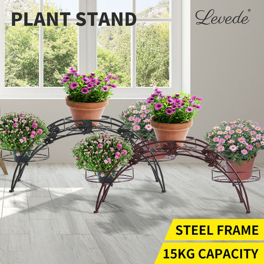 Levede Plant Stand Outdoor Indoor Metal Flower Pots Rack Corner Planter Shelf - Bright Tech Home