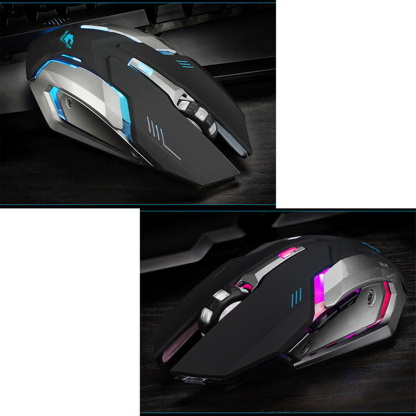 2.4GHz Wireless Rechargeable USB Optical Ergonomic LED Light Gaming Mouse - Bright Tech Home