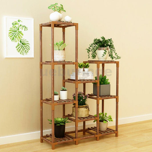 Indoor Outdoor Garden Plant Stand Balcony Flower Pot Shelf Wooden Shelving AU - Bright Tech Home