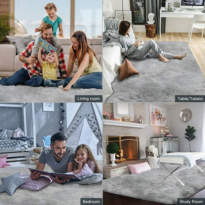 Floor Rug Rugs Fluffy Area Carpet Shaggy Soft Large Pads Living Room Bedroom Pad - Bright Tech Home