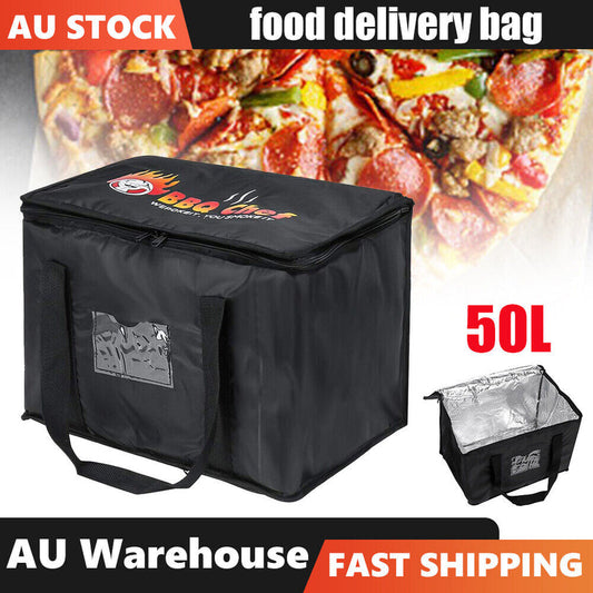 50L Food Delivery Insulated Bag Storage Thermal Pizza Bag Hot Cold Carrying Bag - Bright Tech Home