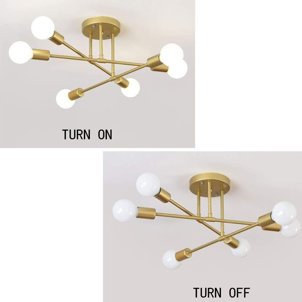 NEW Modern Brass 6 Heads LED Chandelier Pendant Lighting Creative Ceiling Lights - Bright Tech Home