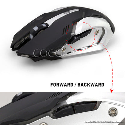 2.4GHz Wireless Rechargeable USB Optical Ergonomic LED Light Gaming Mouse - Bright Tech Home