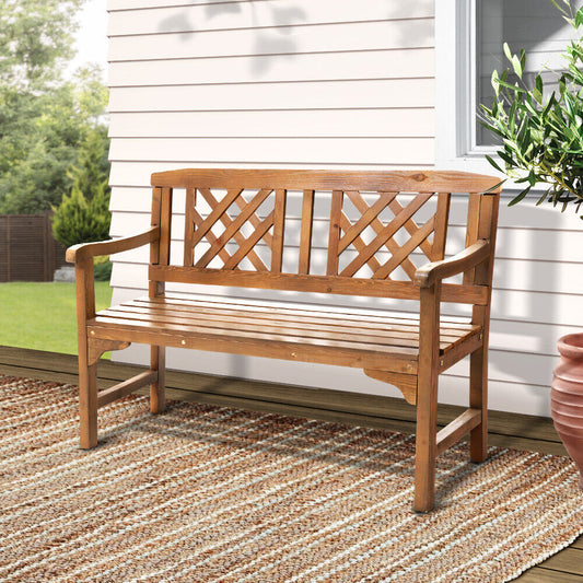 Gardeon Wooden Garden Bench Seat Outdoor Chair Patio Furniture Timber Lounge