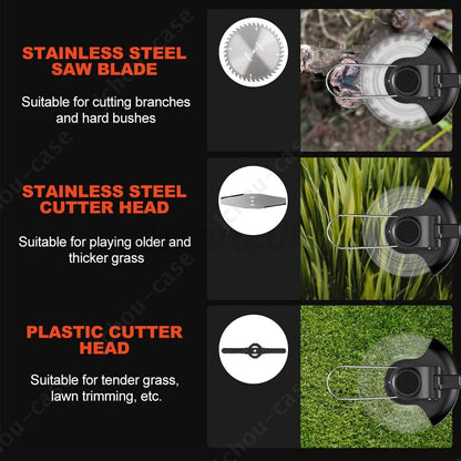 Cordless Grass Lawn Trimmer Roller Base Edge Brush Cutter Blade Whipper Snipper