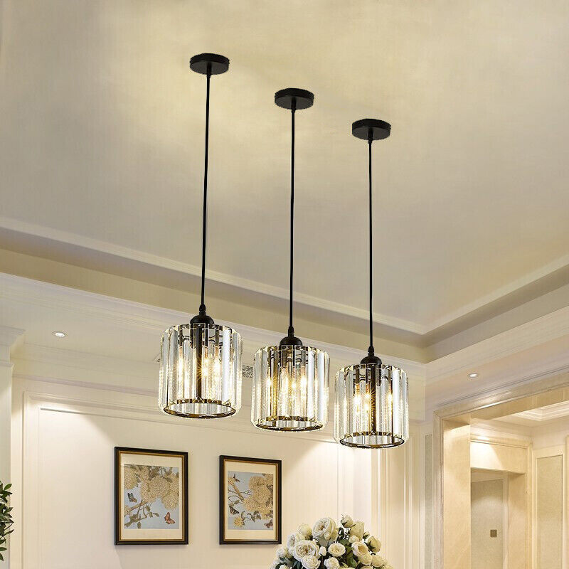 3X Crystal Pendant Light Bar Kitchen Ceiling Lights Lobby Chandelier Lighting - Bright Tech Home