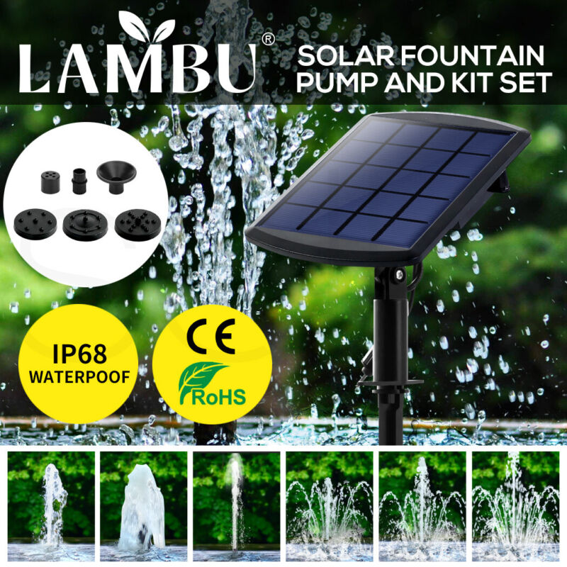 Lambu Solar Fountain Water Pump Powered Pumps Power Pond Pool Garden Outdoor - Bright Tech Home