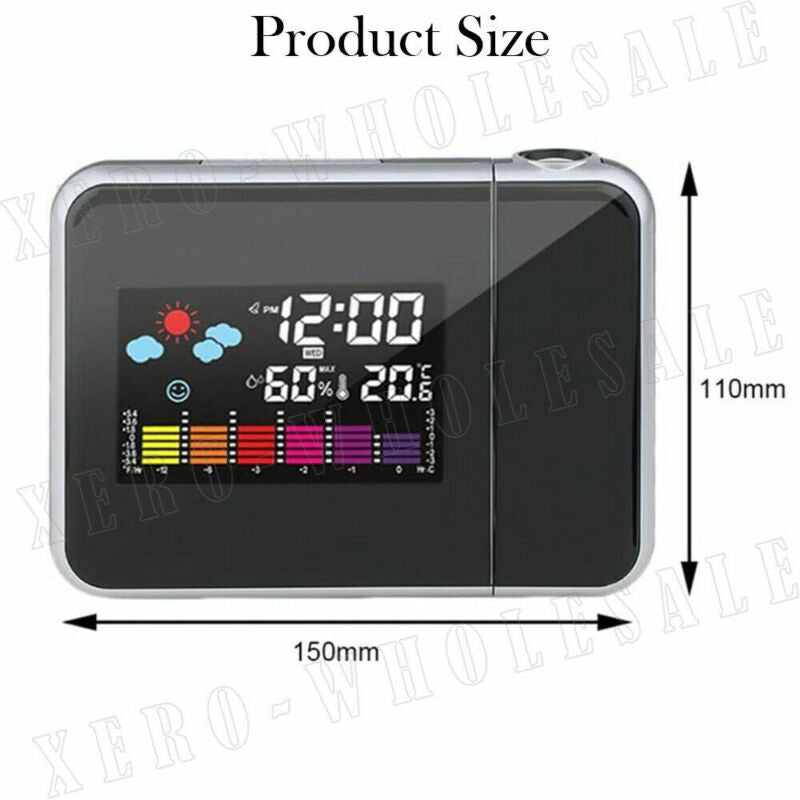 Projection Alarm Clock Smart Digital LED Temperature Time Projector LCD Display