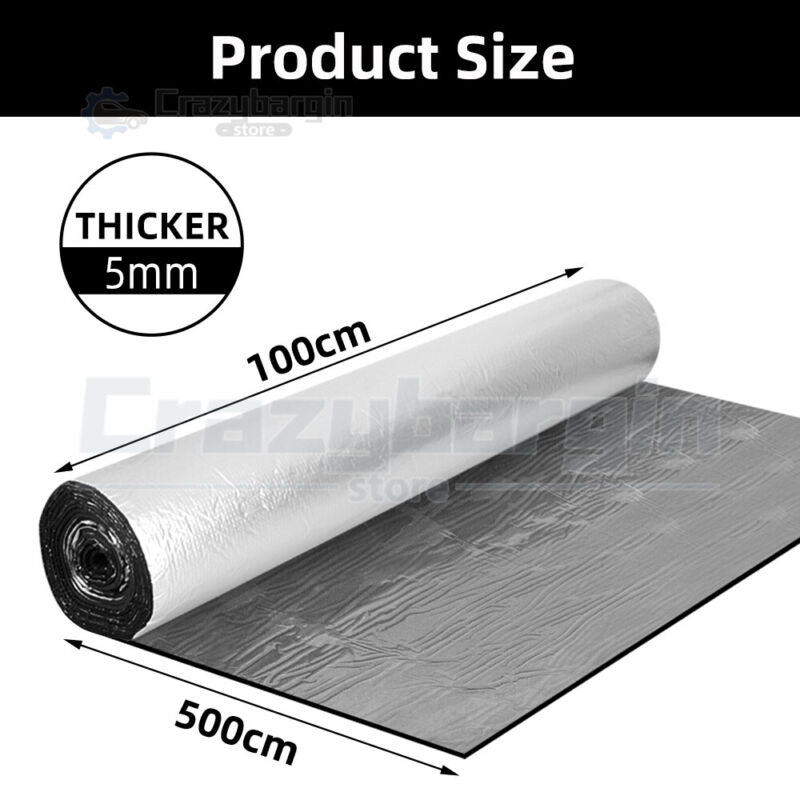 1Mx5M Sound Deadener Roller Car Insulation Mat Heat Shield Noise Adhesive Foam - Bright Tech Home