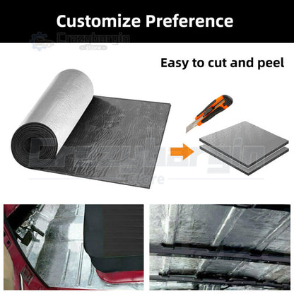 1Mx5M Sound Deadener Roller Car Insulation Mat Heat Shield Noise Adhesive Foam - Bright Tech Home