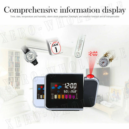 Projection Alarm Clock Smart Digital LED Temperature Time Projector LCD Display