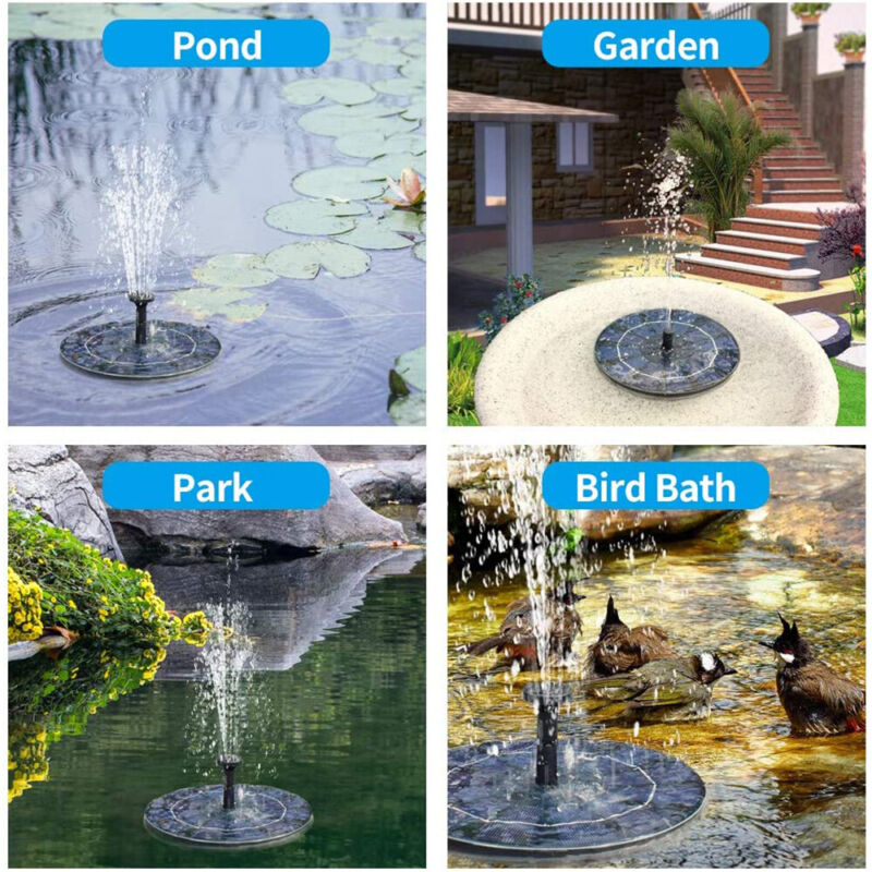 2022 Outdoor Solar Powered Floating Bird Bath Water Fountain Pump Garden Pond - Bright Tech Home