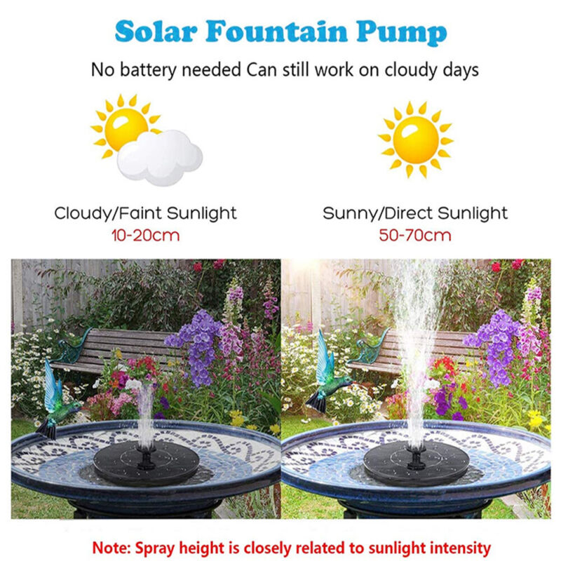 2022 Outdoor Solar Powered Floating Bird Bath Water Fountain Pump Garden Pond - Bright Tech Home