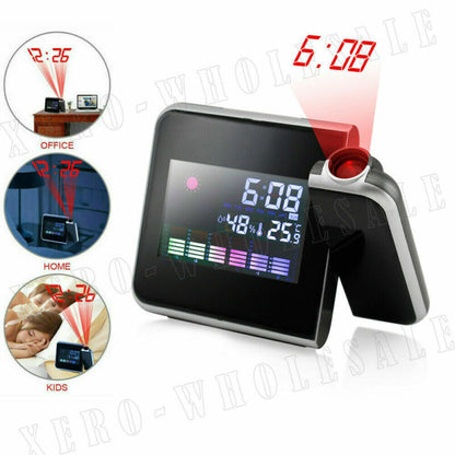 Projection Alarm Clock Smart Digital LED Temperature Time Projector LCD Display