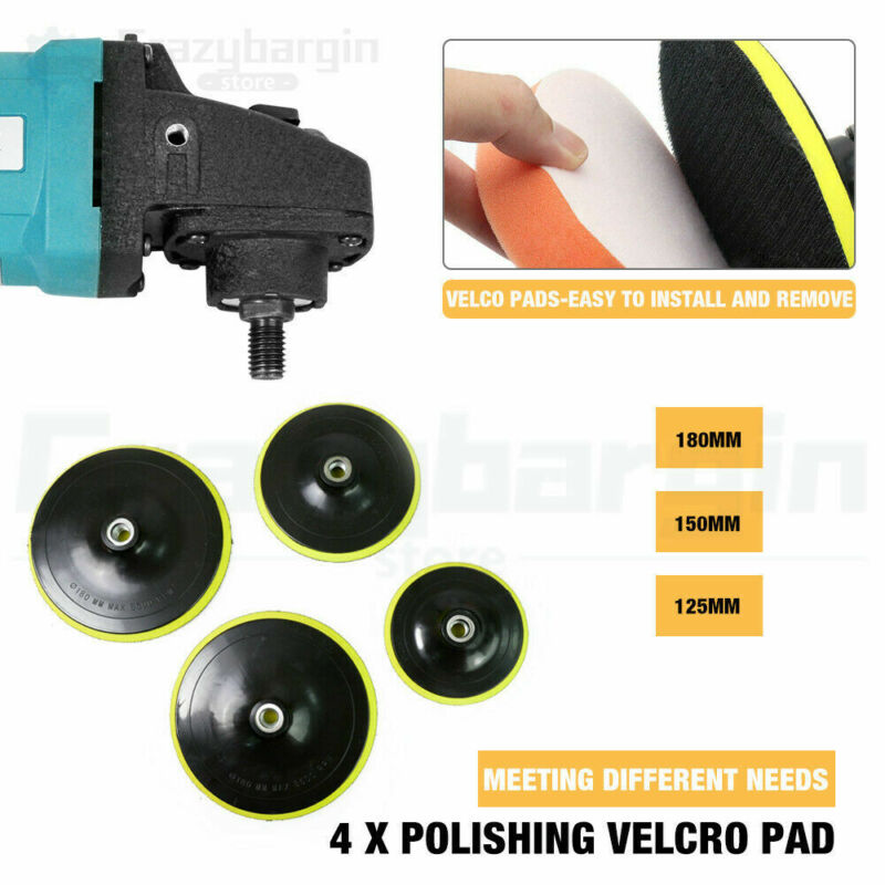 1600W Polisher Car Electric Machine Waxer Tool 180mm 150mm Sander Buffer Pad kit - Bright Tech Home