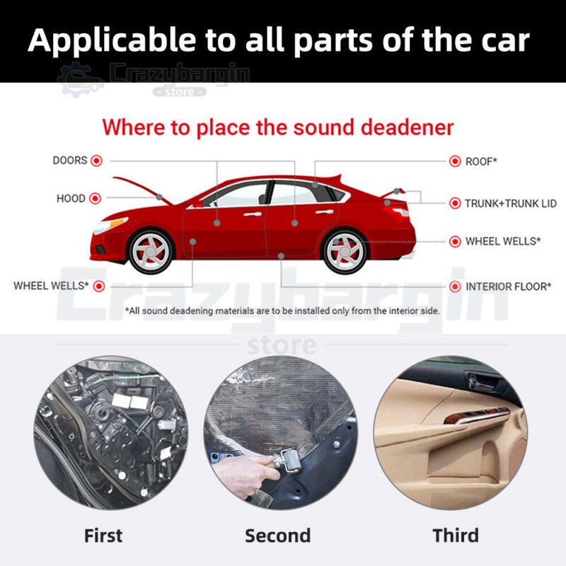 1Mx5M Sound Deadener Roller Car Insulation Mat Heat Shield Noise Adhesive Foam - Bright Tech Home