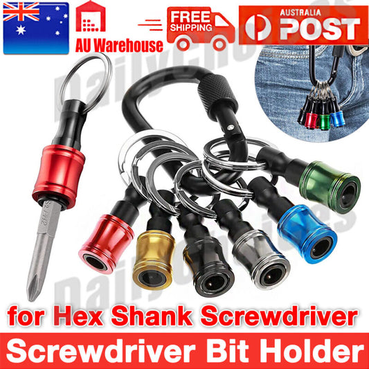 6Pc Hex Shank Screwdriver Bit Holder Extension Bar Tough Keychain Driver Keyring - Bright Tech Home