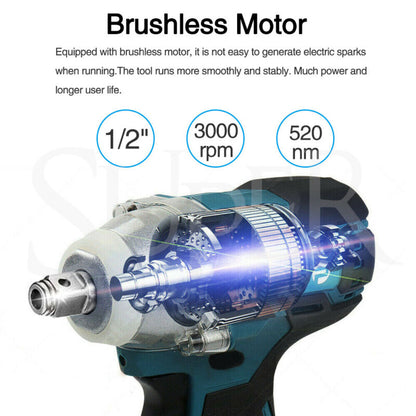 18V Cordless Brushless Impact Wrench Driver Tool Replace Body For Makita Battery - Bright Tech Home