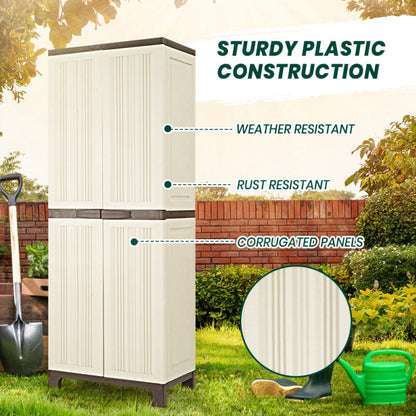 GROVERDI OUTDOOR STORAGE CABINET BOX GARDEN SHEDS LOCKABLE CUPBOARD TALL GARAGE - Bright Tech Home