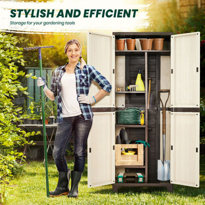 GROVERDI OUTDOOR STORAGE CABINET BOX GARDEN SHEDS LOCKABLE CUPBOARD TALL GARAGE - Bright Tech Home