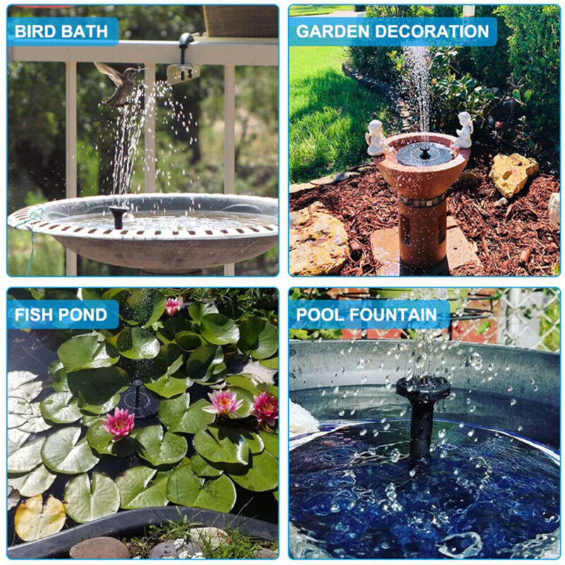 2022 Outdoor Solar Powered Floating Bird Bath Water Fountain Pump Garden Pond - Bright Tech Home