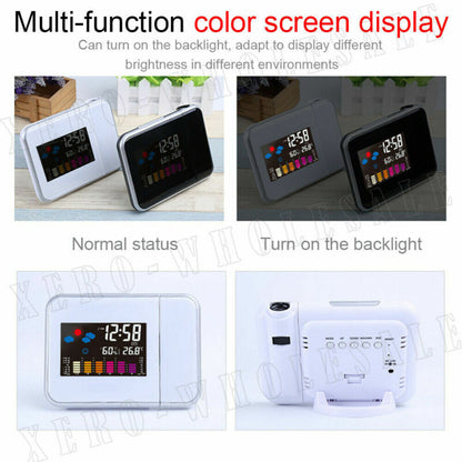 Projection Alarm Clock Smart Digital LED Temperature Time Projector LCD Display