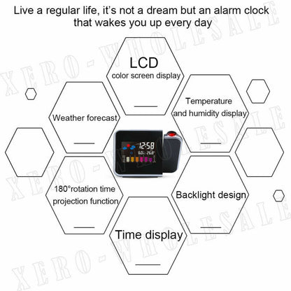 Projection Alarm Clock Smart Digital LED Temperature Time Projector LCD Display